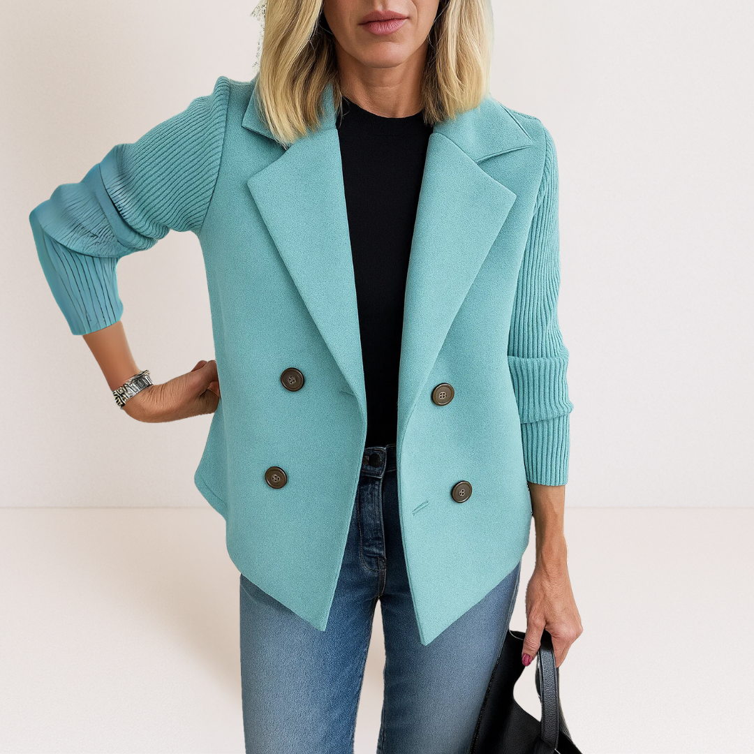 Feyrinna | Elegant Knit-sleeve Jacket