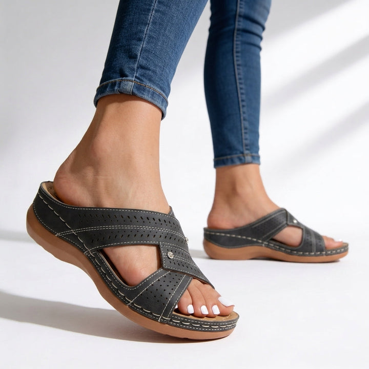 Ella Crossover Orthopedic Wedge Sandals