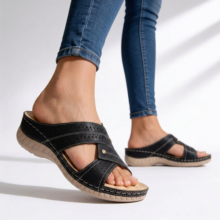 Ella Crossover Orthopedic Wedge Sandals
