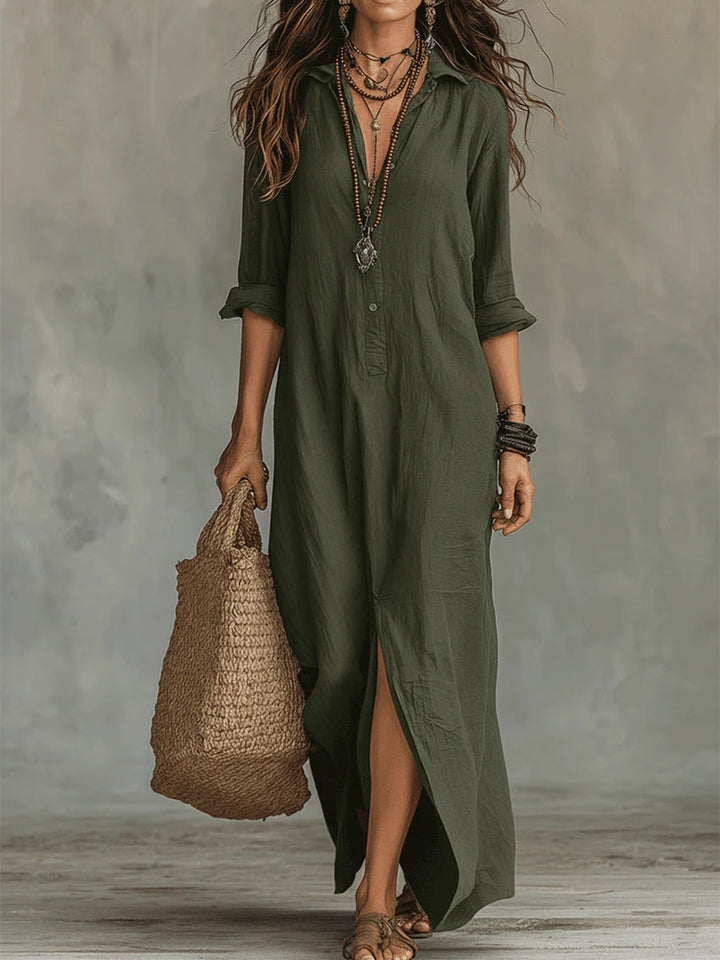 Caitlin | Button-Through Maxi Dress