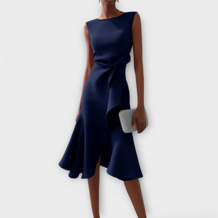 Eimear | Asymmetric Ruffle Midi Dress