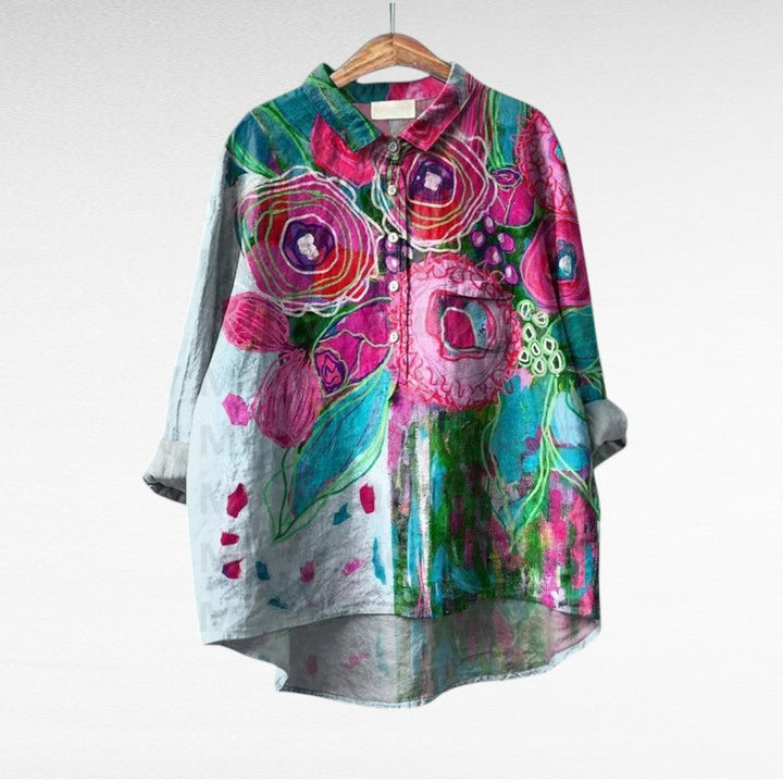 THERESY | Elegant Summer Linen Blouse