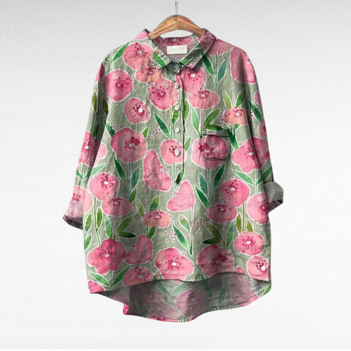 THERESY | Elegant Summer Linen Blouse
