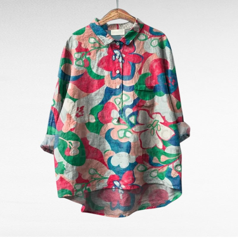 THERESY | Elegant Summer Linen Blouse