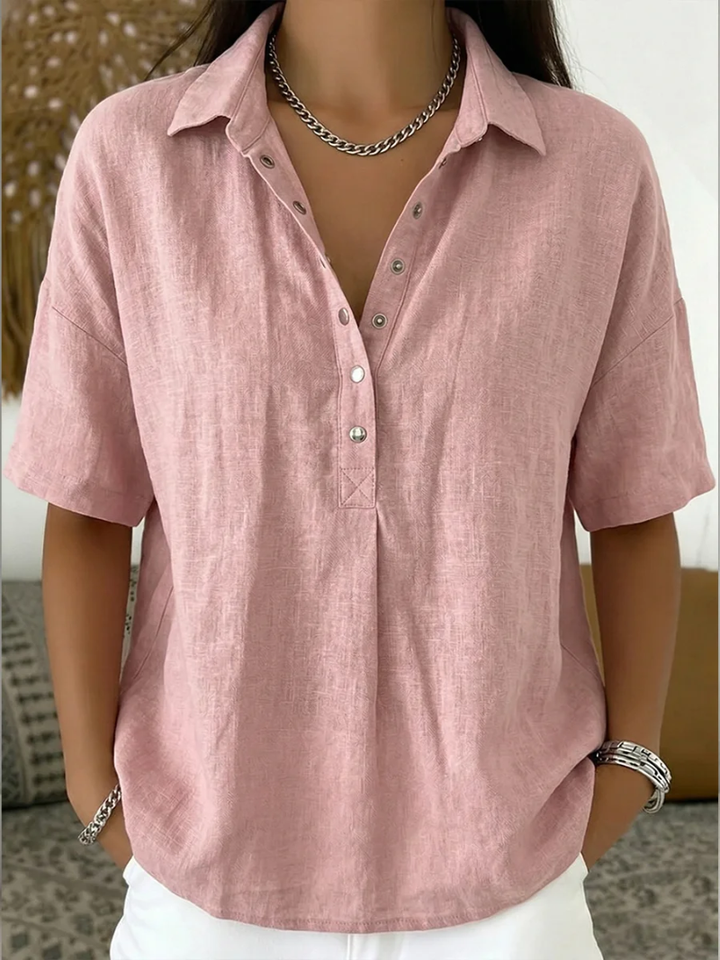 Emer | Collared Short-Sleeve Blouse