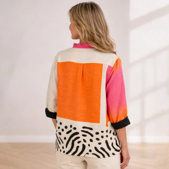 Roisin | Printed Linen Blouse