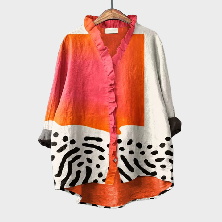 Roisin | Printed Linen Blouse