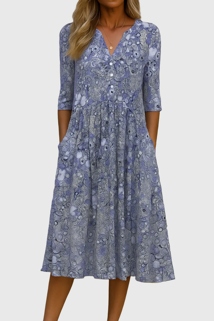 Aisling | Graceful V-Neck Midi Dress