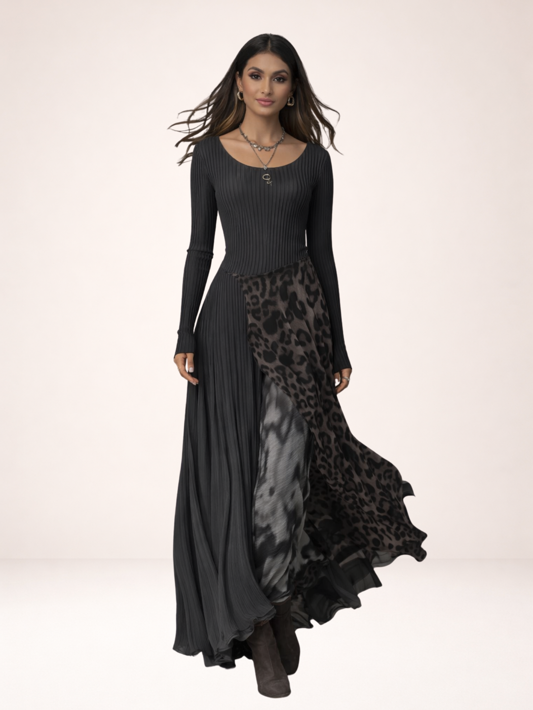 Ciara | Long Leopard Dress