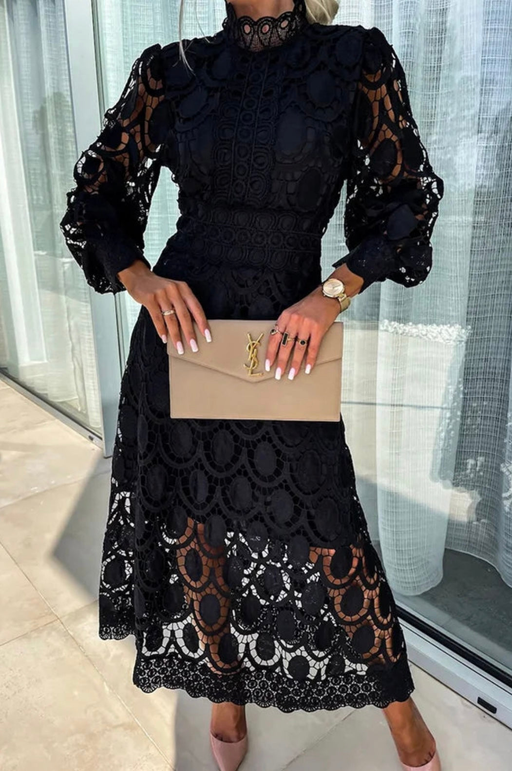 Laoise | Full Lace Occasion Midi Dress