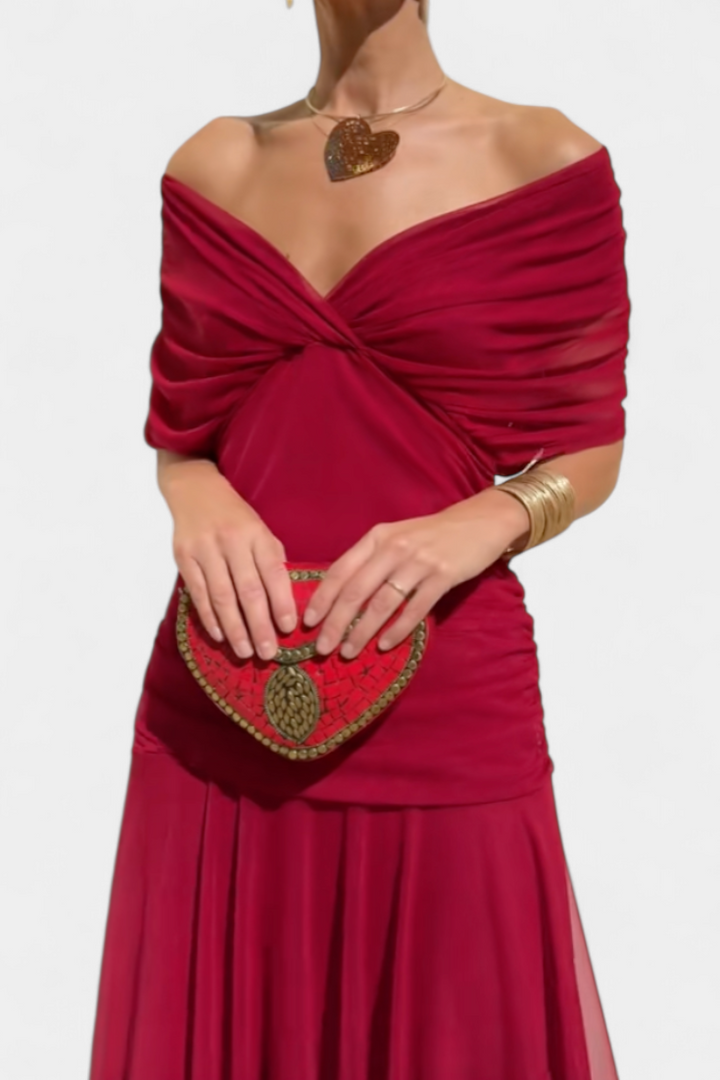 Elowen - Long floral dress with V-neck