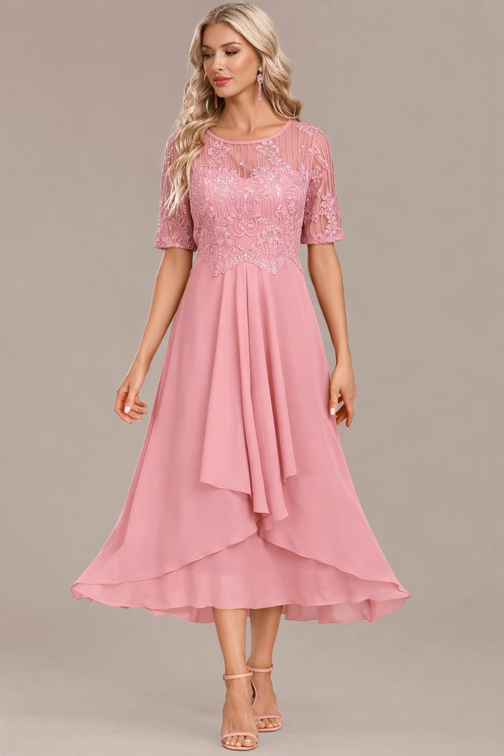 Sinead | Lace Bodice Midi Dress