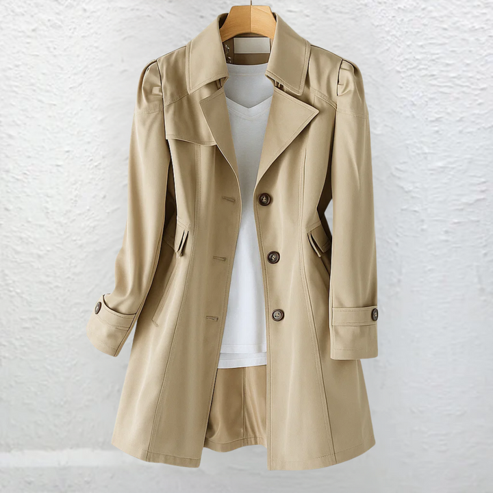 Vera | Elegant Vintage Summer Coat - Khaki