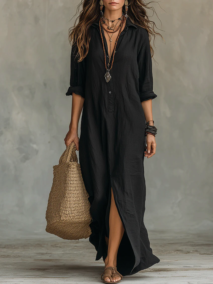 Caitlin | Button-Through Maxi Dress