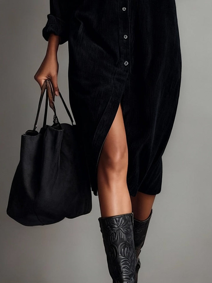 ÉLISE | Corduroy Midi Dress