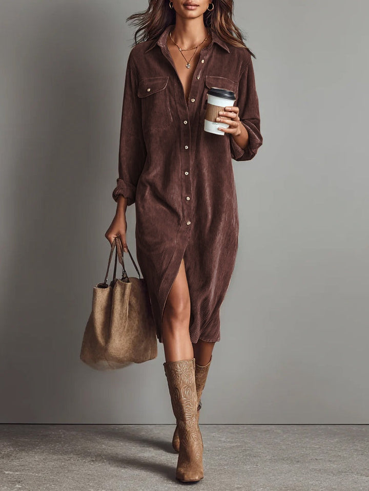 ÉLISE | Corduroy Midi Dress