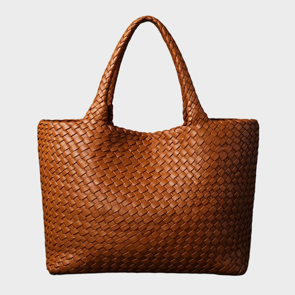Evelyn | Woven Carryall - Sienna Brown