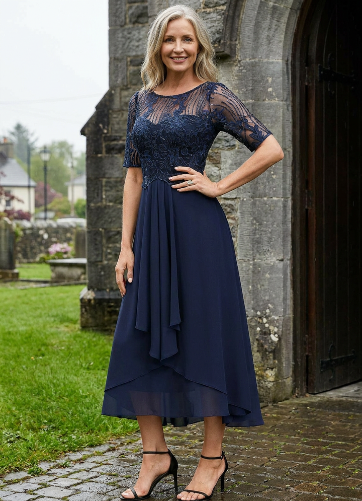 Sinead | Lace Bodice Midi Dress